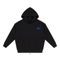 Unisex Loose Solid Full Zip Hoodie